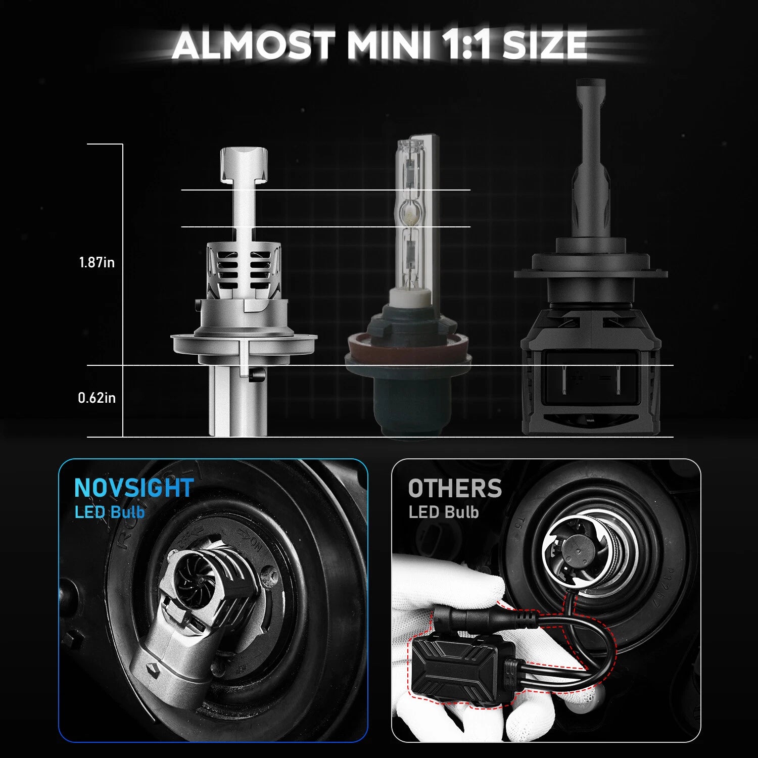 H13 9008 Canbus LED Headlight Bulbs Kit for