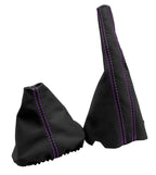 Manual & Brake Boot Cover Leather for VW Jetta Golf MK3 (1991–1998) Purple Stitch