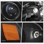Projector Headlight Set for Subaru Impreza (2008–2011) Black Housing Amber Corner