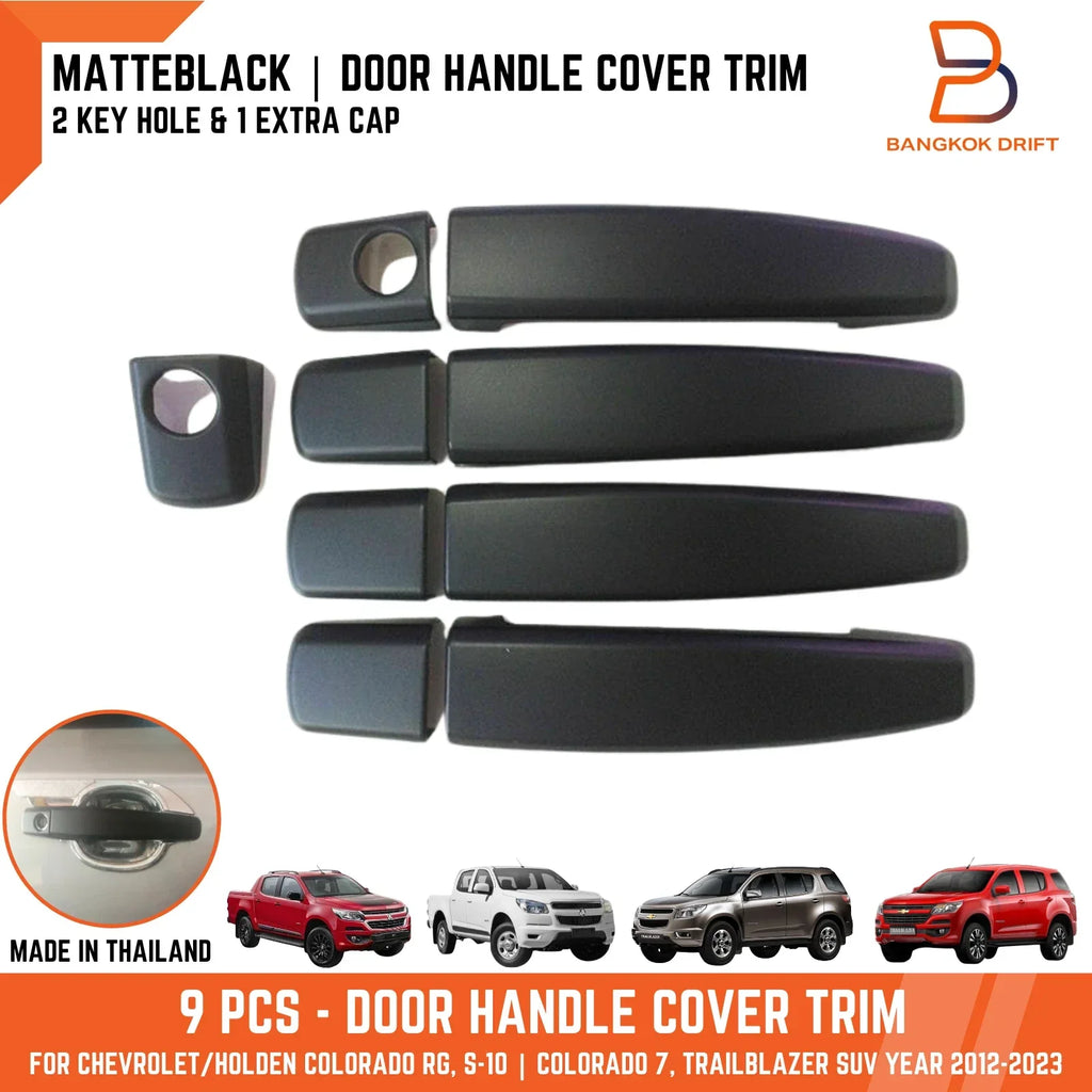 Matte Black Door Handle Covers for Holden Colorado 7, Trailblazer RG (12-23)