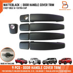 Matte Black Door Handle Covers for Holden Colorado 7, Trailblazer RG (12-23)