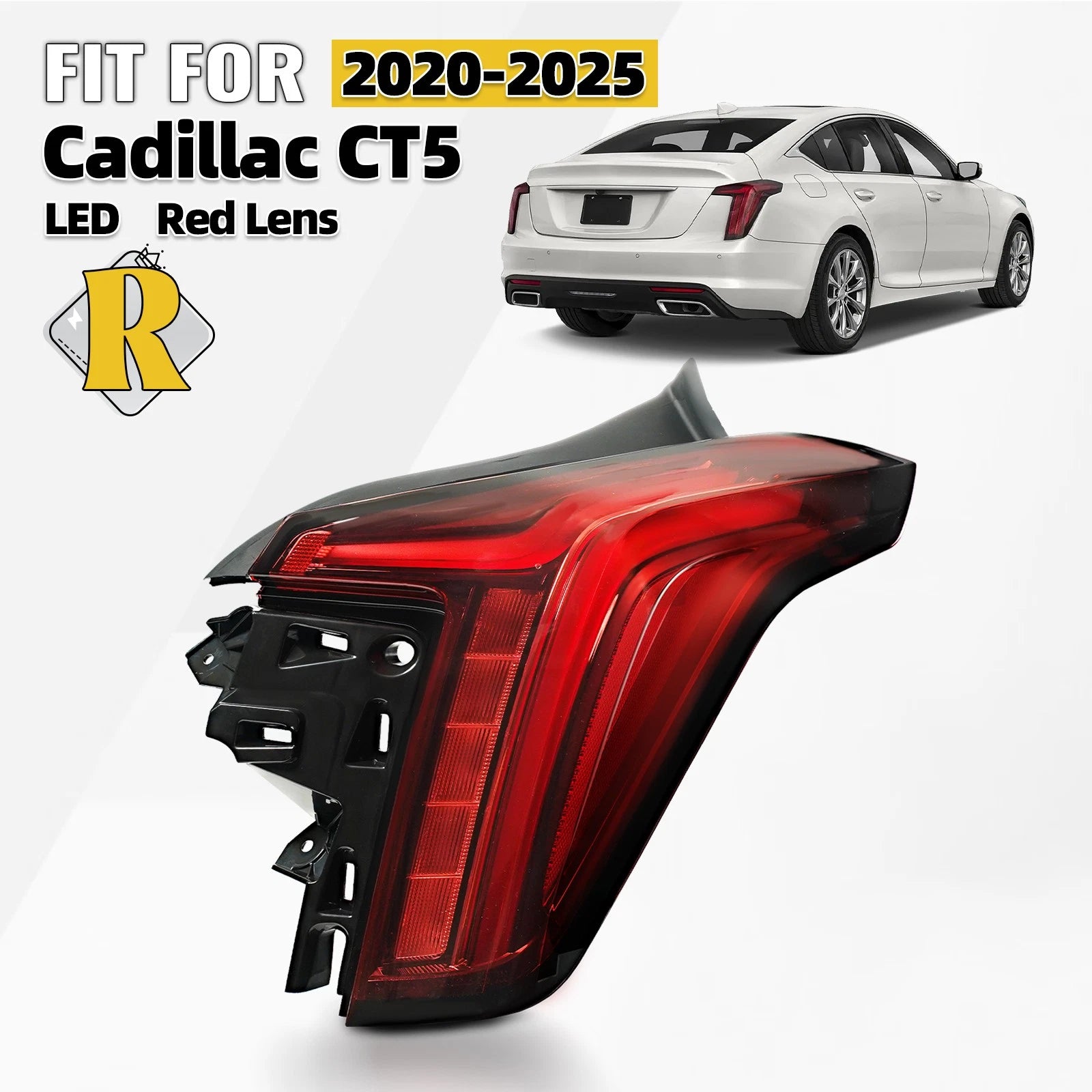LED Tail Light for Cadillac CT5 (2020–2025) Red Lens Rear Right Passenger