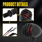 2X Turn Signal Lights for Motorcycle (12V) - Red Halogen Indicators