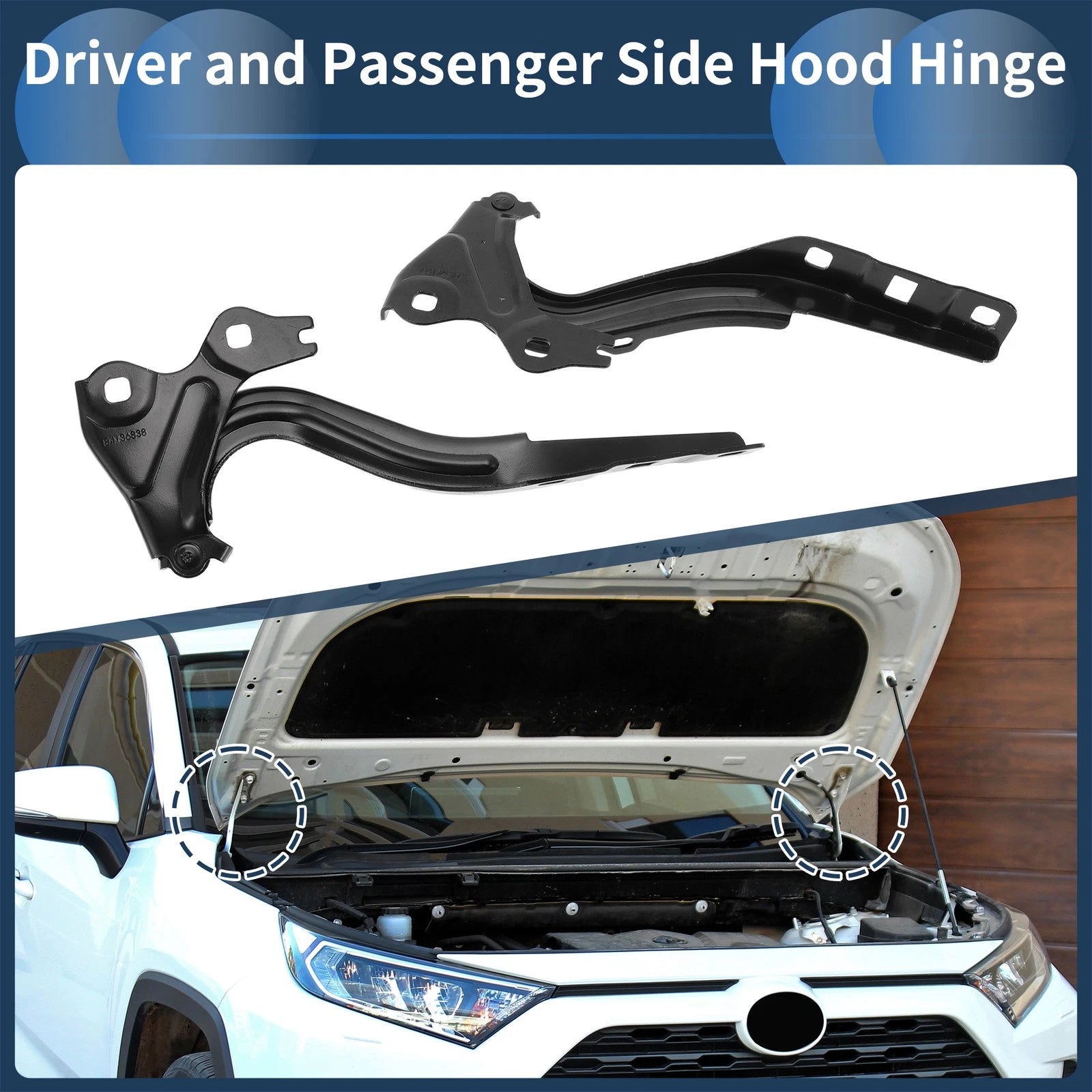 Hood Hinges for Chevrolet Cruze (2016–2019) No. 84304688, 1 Pair