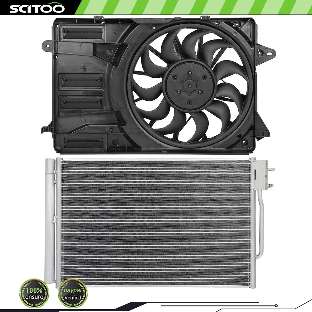 AC Condenser and Cooling Fan Kit for Chevrolet Malibu (2016–2020)