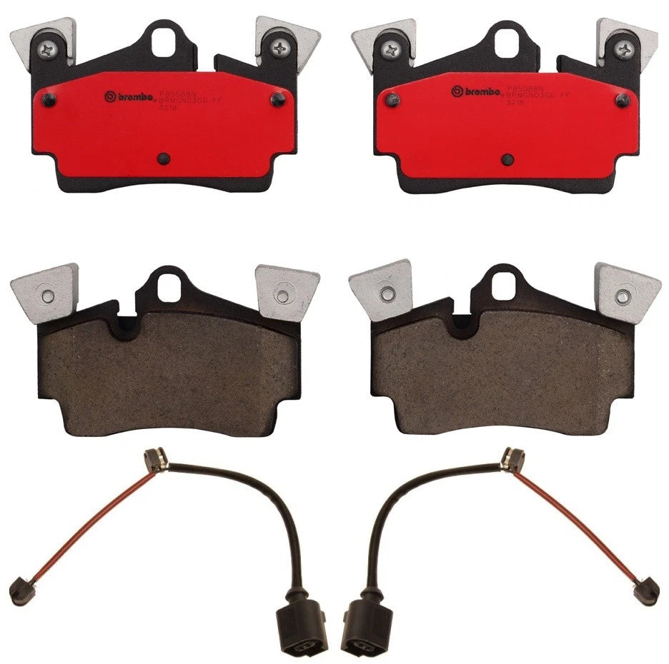 Set of 4 Rear Ceramic Brake Pads with Sensors for Porsche Cayenne, Audi Q7 (2003–2020)