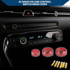 Set of 3 AC Radio Volume Switch Knob Cover Rings for Toyota Supra (2018–2022) Red
