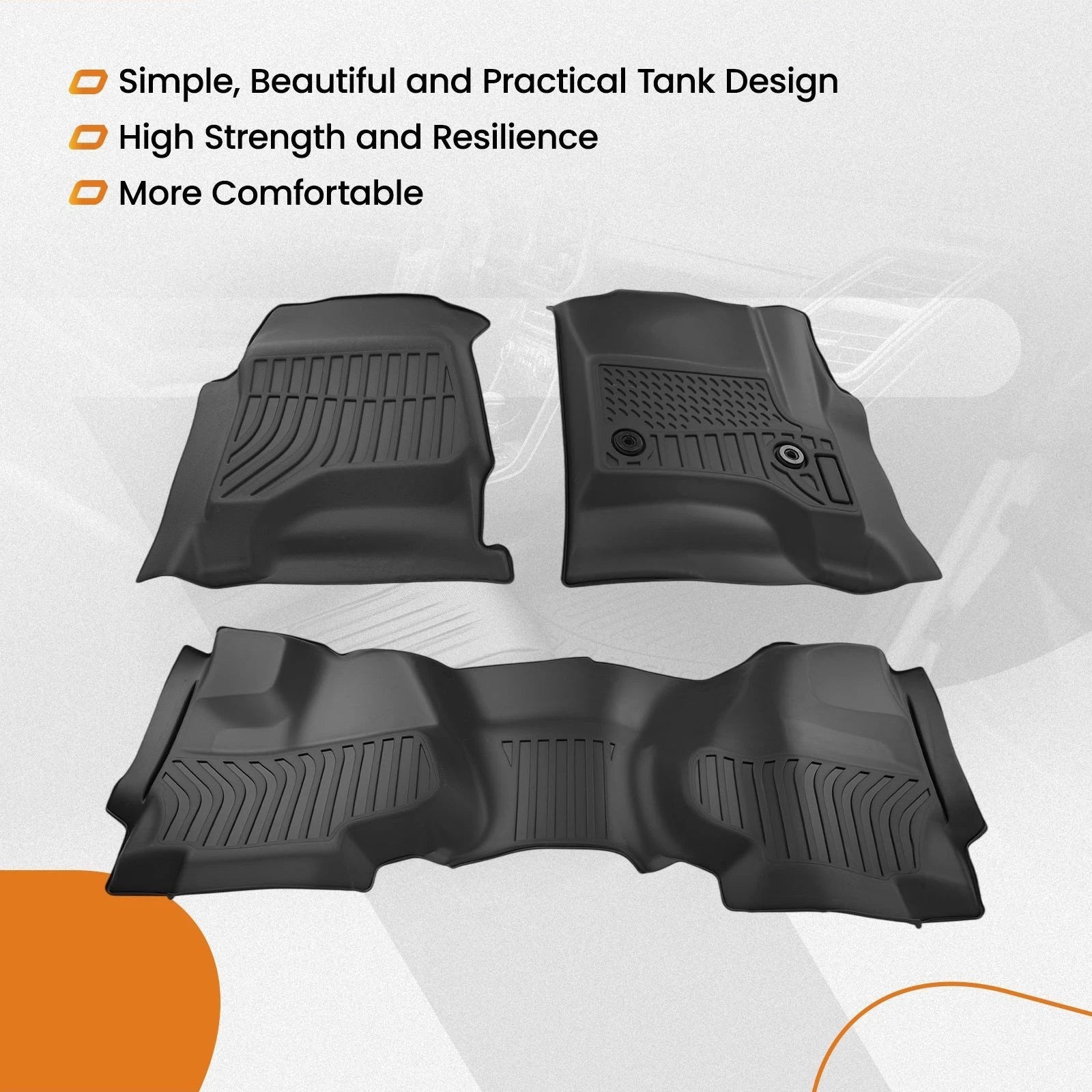 All Weather Floor Mats for GMC Sierra Denali 1500 (2014–2018) TPE