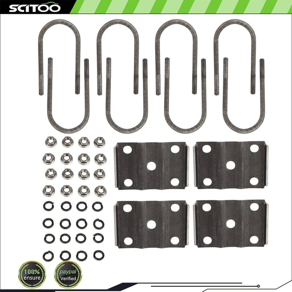 U Bolt Kit for 3500 lb Trailer 3" Round Axle (1/2" Dia, 2" Thread Pitch)