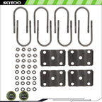 U Bolt Kit for 3500 lb Trailer 3" Round Axle (1/2" Dia, 2" Thread Pitch)