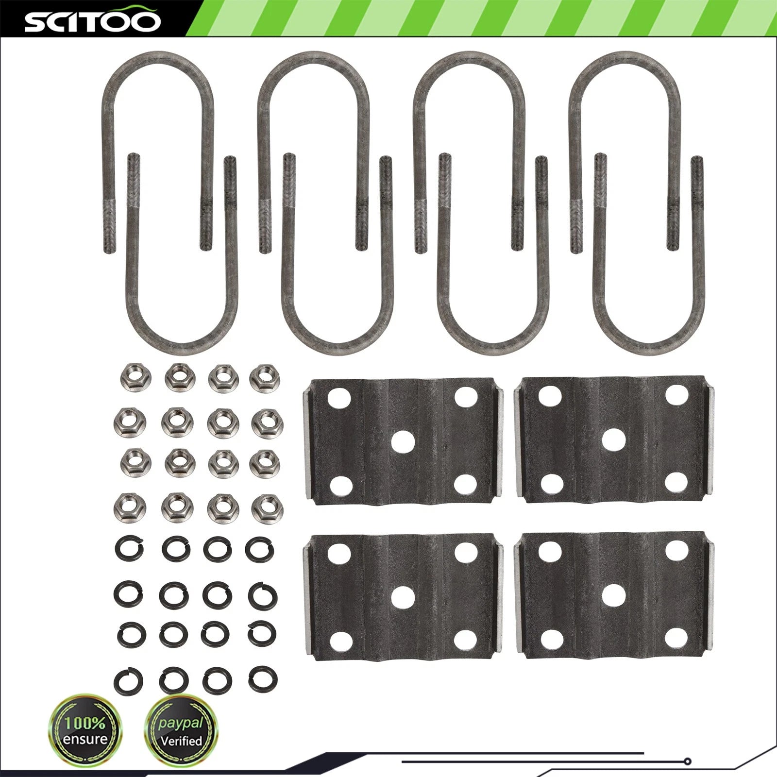 U Bolt Kit for 3500 lb Trailer 3" Round Axle (1/2" Dia, 2" Thread Pitch)