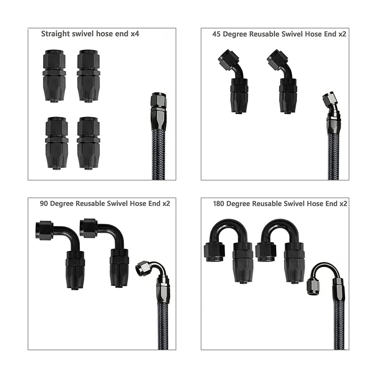 3/8 6AN Nylon Stainless Steel Braided Fuel Line Hose for Universal