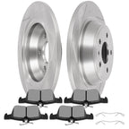 Rear Rotors & Ceramic Brake Pads for Ford Fusion (2013–2016) Drilled Slotted