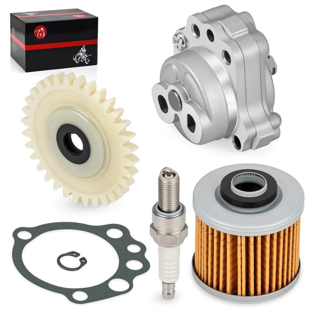 Set of 4 Oil Pump, Oil Filter, Gear, Spark Plug, Gasket for Yamaha Raptor 700R (2006–2024)