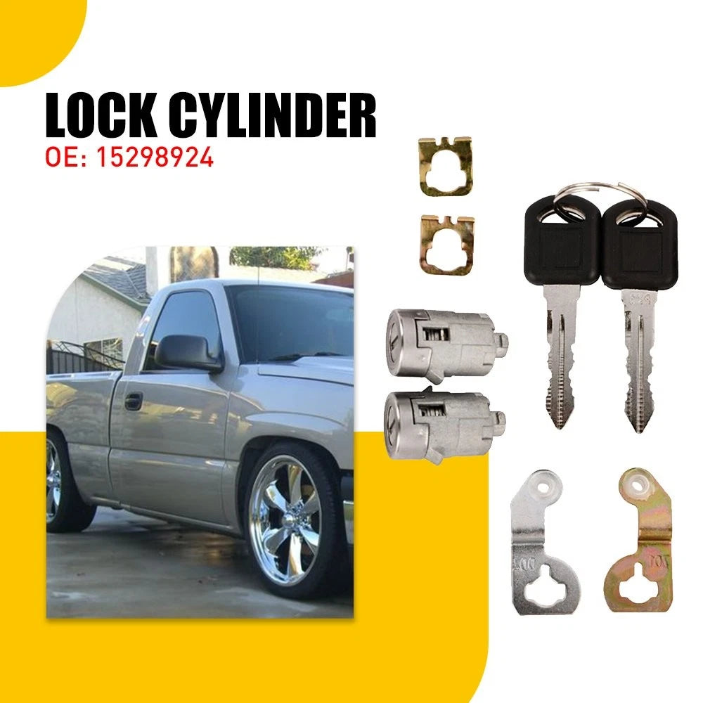 Door Lock Cylinder Set with Keys for Chevy Silverado Tahoe (2001–2006)