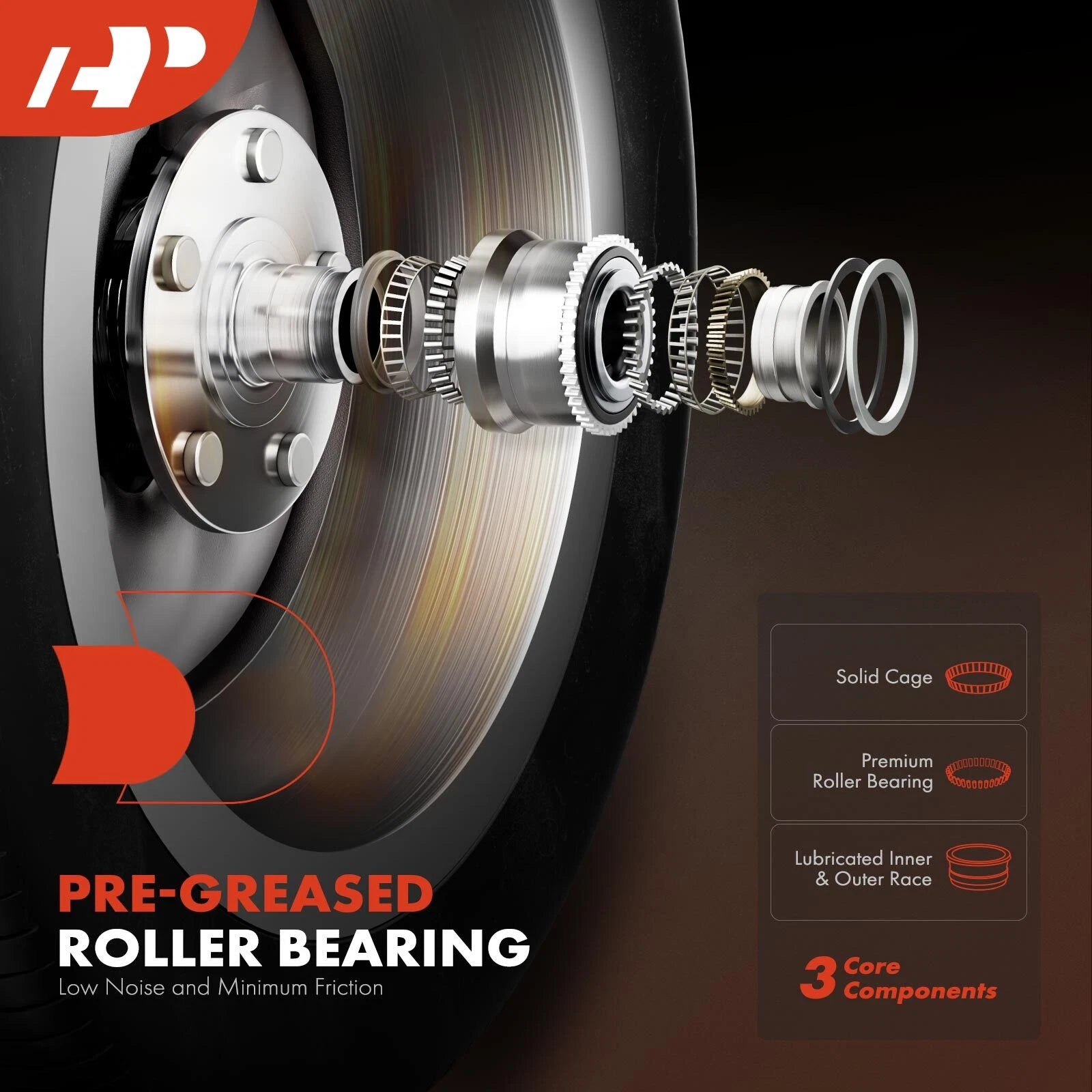 Front Wheel Bearing & Hub for Ford F-150 F-250 (1997–2001) 4WD