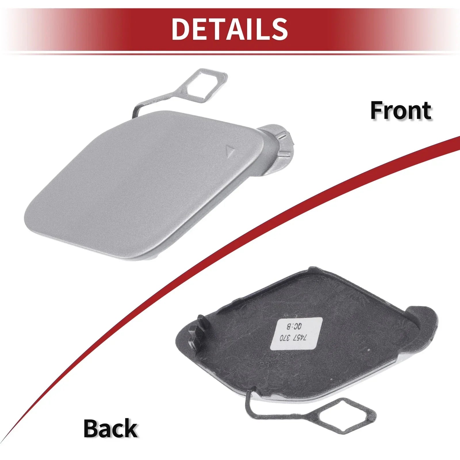 Tow Hook Cover for BMW 320i (2016-2018) Silver Tone