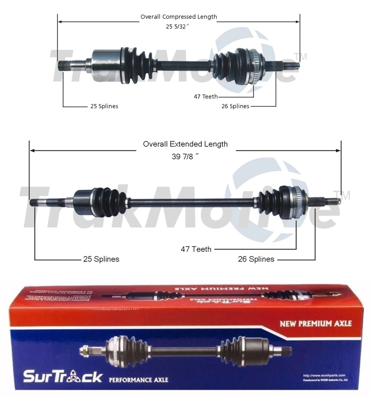 Set of 2 Front CV Axle Shafts for Dodge Plymouth Chrysler FWD