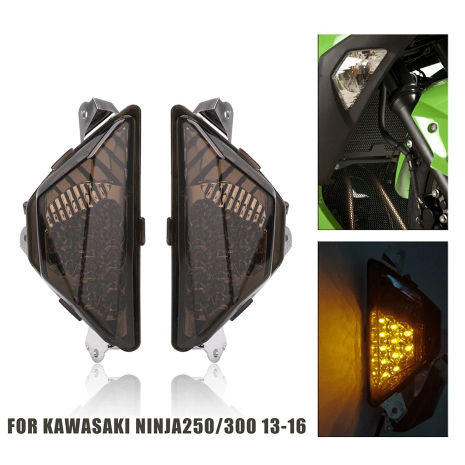 LED Front Turn Signal Light for Kawasaki Ninja 250 300 400 650 1000 (2008–2023)