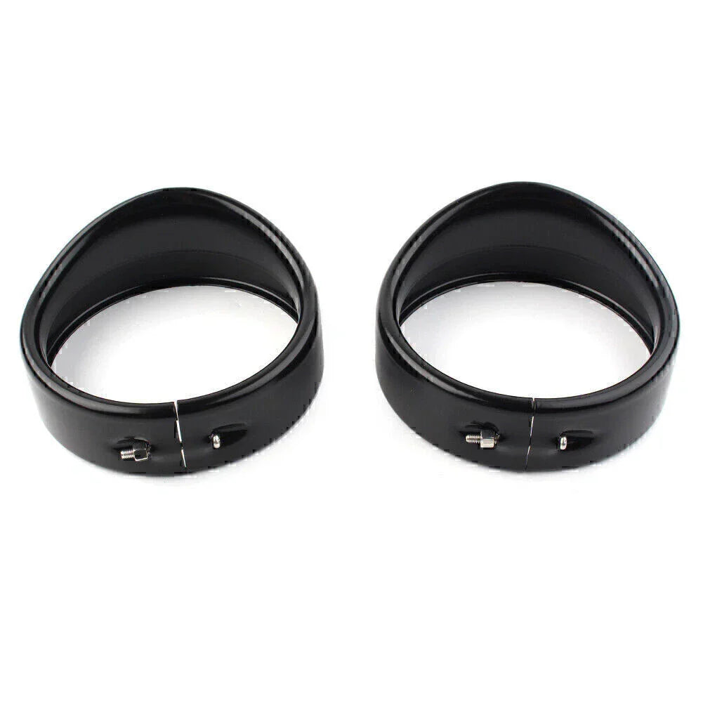 4.5" Black Passing Lights Lamp Trim Ring Bezel Visor Cover for Harley FLHT FLHR