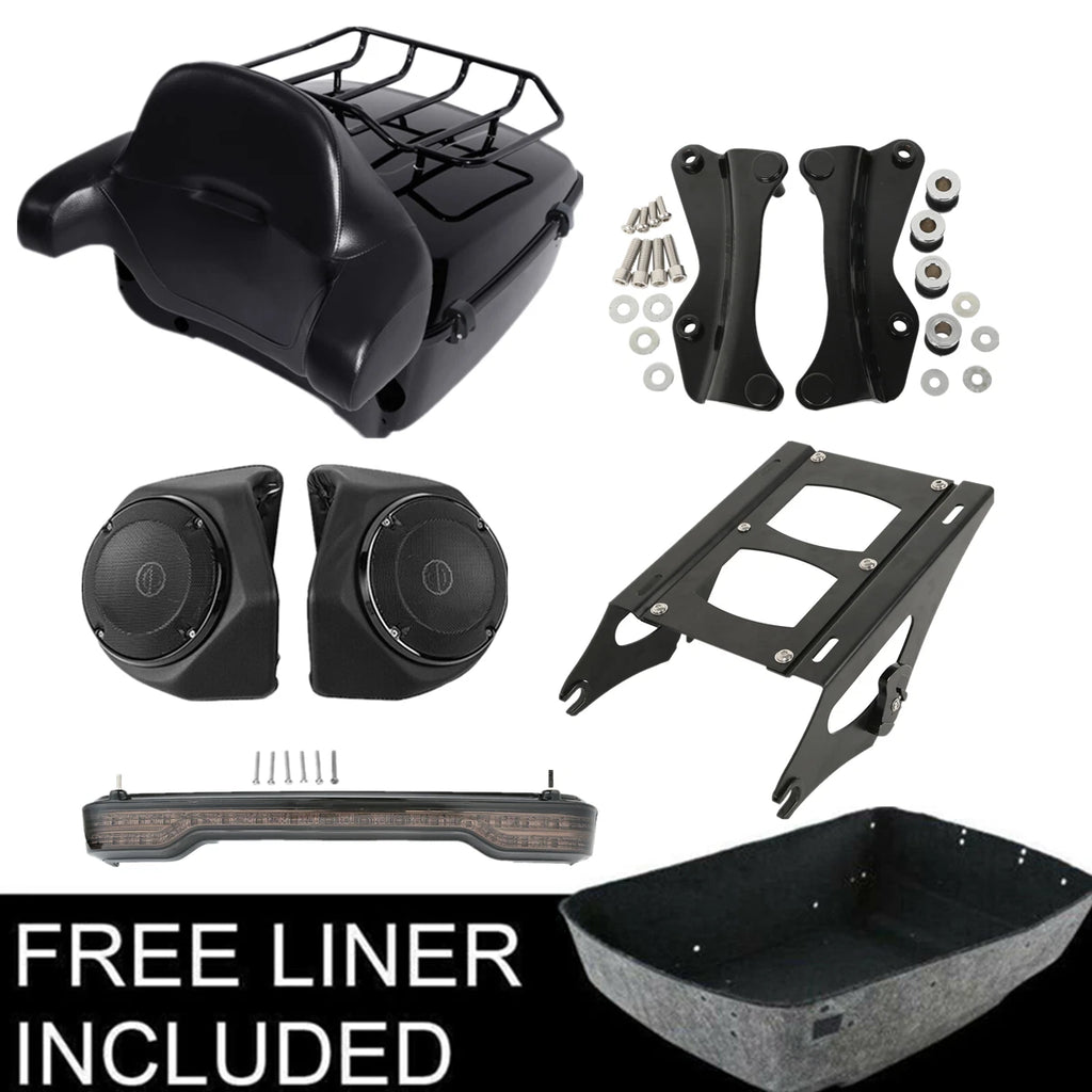 Trunk Light Speakers Pad Mount Rack for Harley Touring Road Glide (2014–2023)