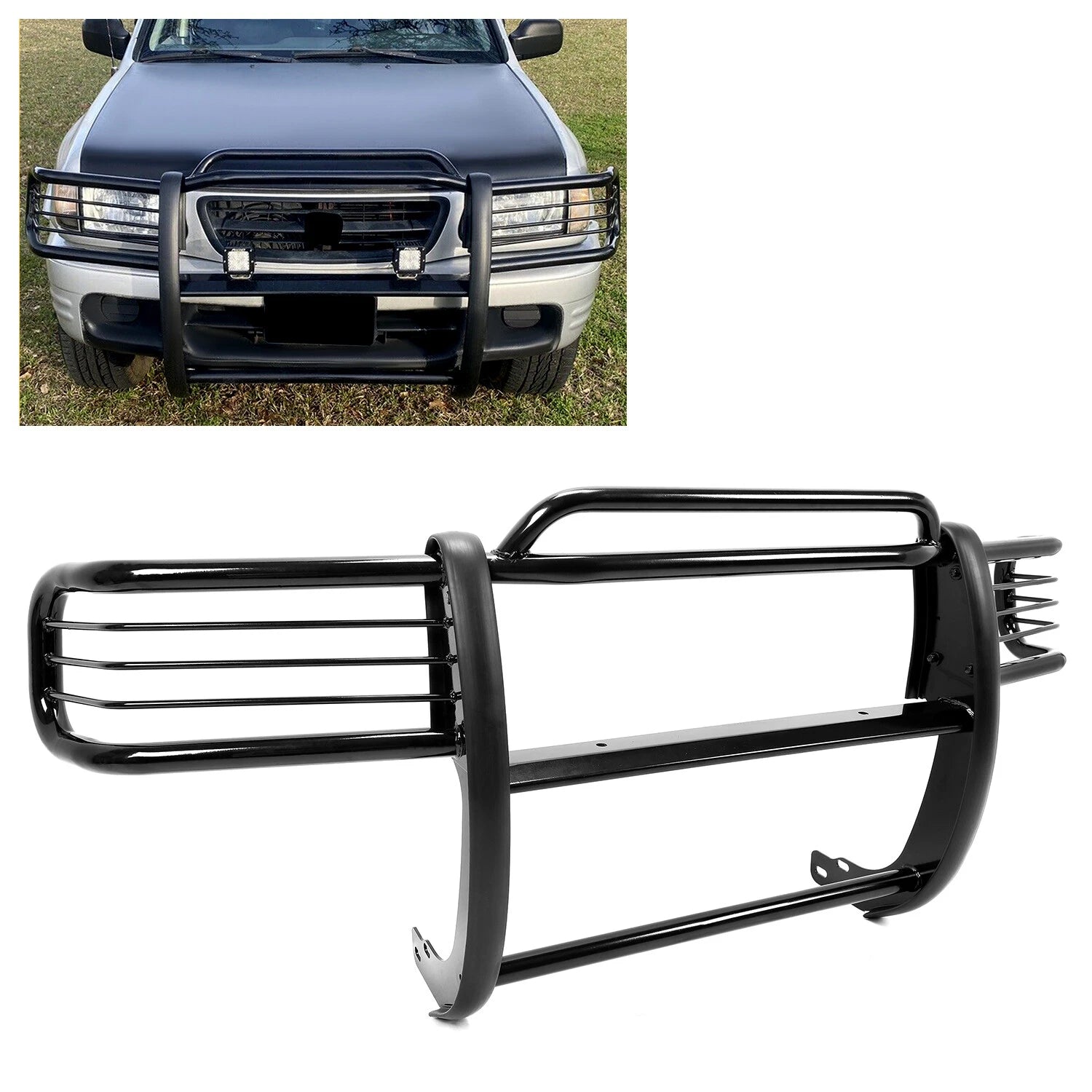 Bull Bar Grille Guard for Isuzu Rodeo Amigo (1998–2004) Black Steel