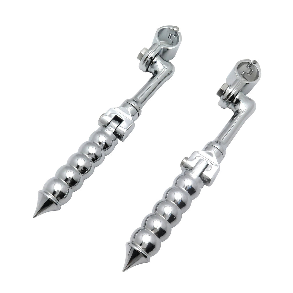 Chrome Bubble FootPeg with 4.5" Clamp Bracket for Harley Road King Sportster 883 (2012)