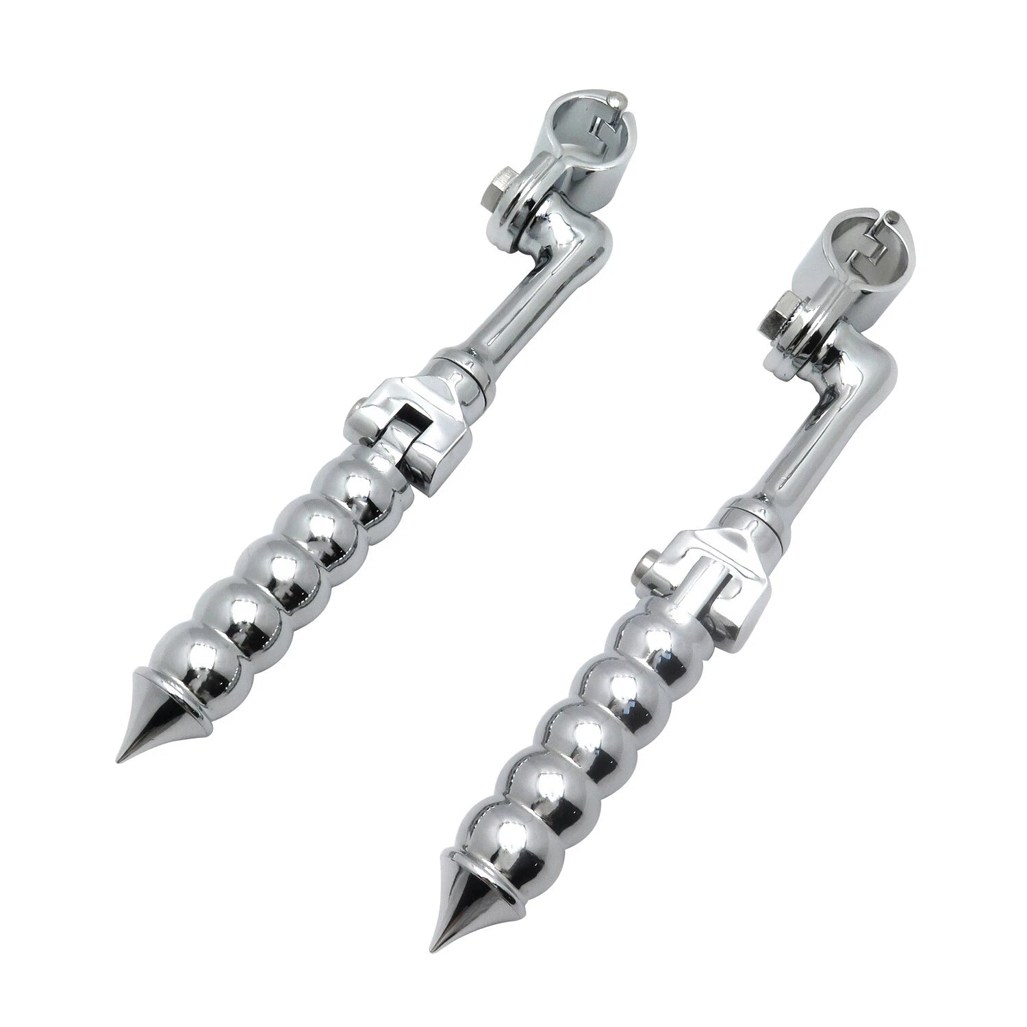 Chrome Bubble FootPeg with 4.5" Clamp Bracket for Harley Road King Sportster 883 (2012)