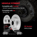 Rear Disc Rotors & Ceramic Brake Pads for Hyundai Accent Kia Rio (2012–2017)
