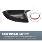 Pair Rearview Mirror Cover Overlay Gloss Black for Toyota RAV4 (2019–2022)