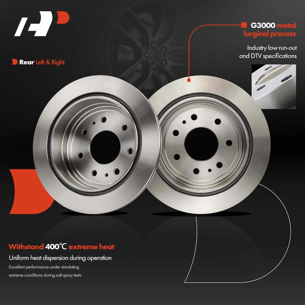 Set of 2 Rear Disc Brake Rotors & Ceramic Pads for Ford F-150 (2004–2011)