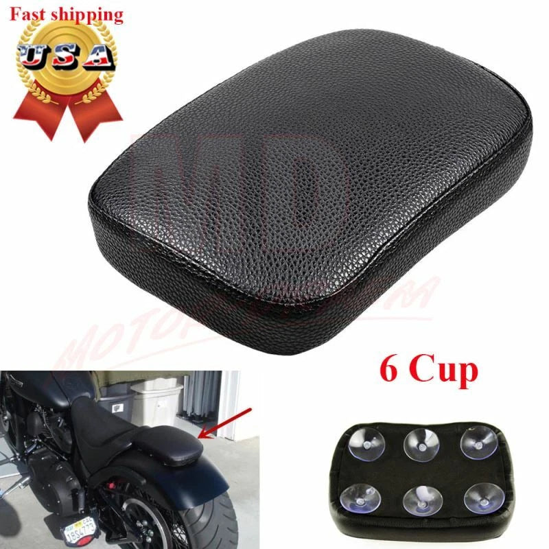Rectangle Rear Pillion Passenger Seat 6 Suction Cup for Harley Softail Dyna Sportster