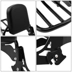 Sissy Bar Backrest Luggage Rack for Harley Dyna Street Bob (2006 - 2017) Black