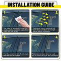 Set of 8 Gloss Black Window Pillar Post Cover Trim for Toyota RAV4 (2013–2015)