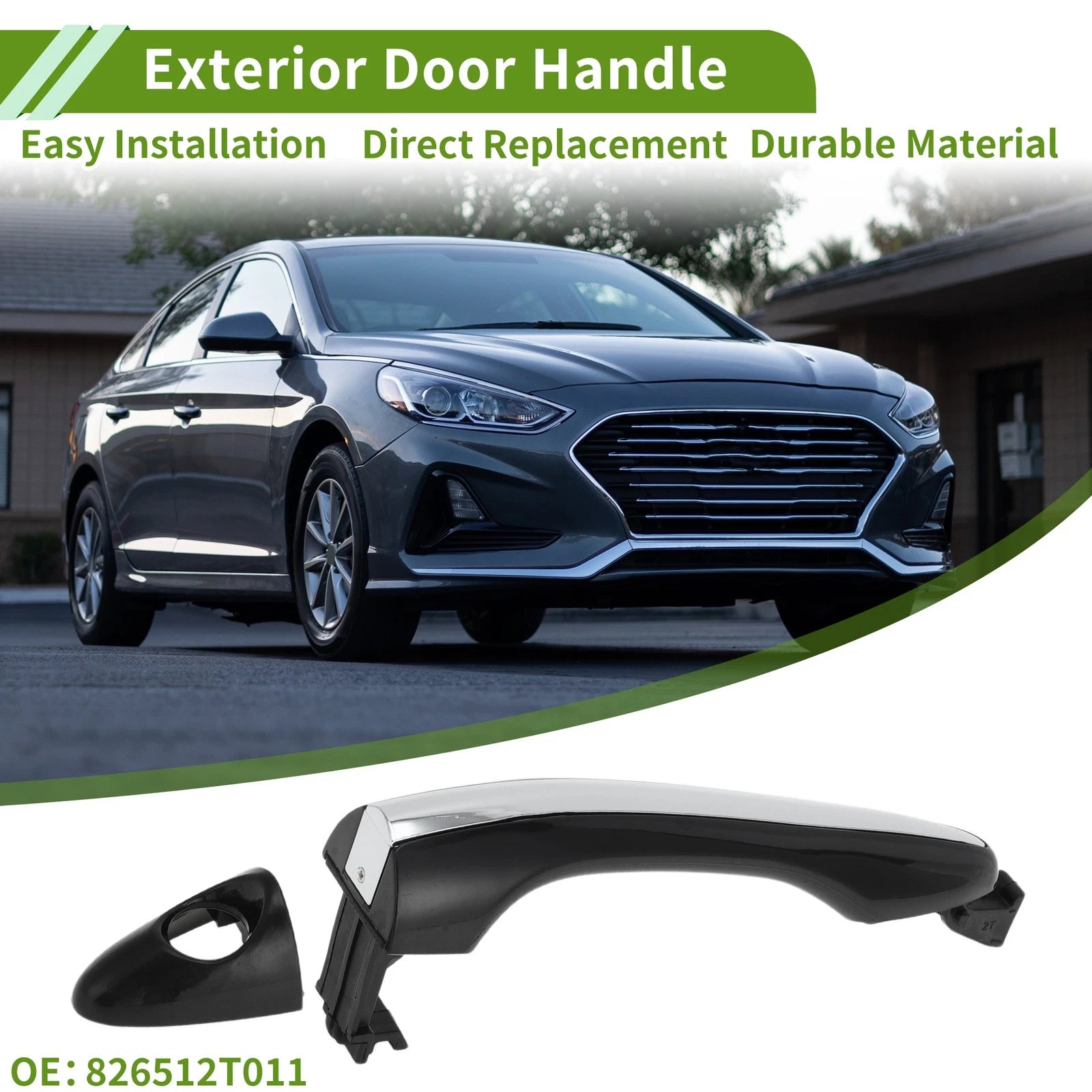 Exterior Door Handle for Hyundai (2011–2017) No. 826512T011 Black Silver Tone