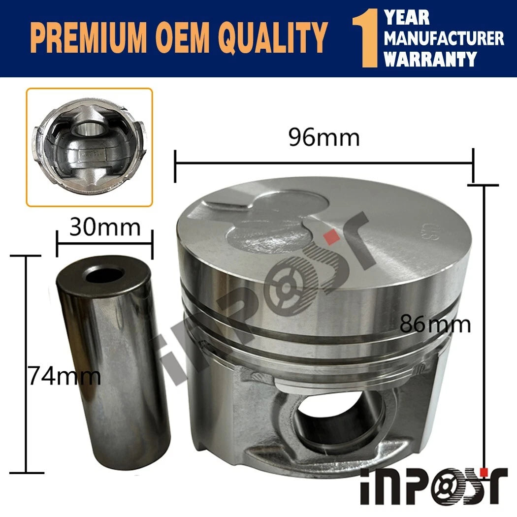 Set of 6 TD42 TD42T STD Pistons with Rings for Nissan Patrol Y60 (1995)
