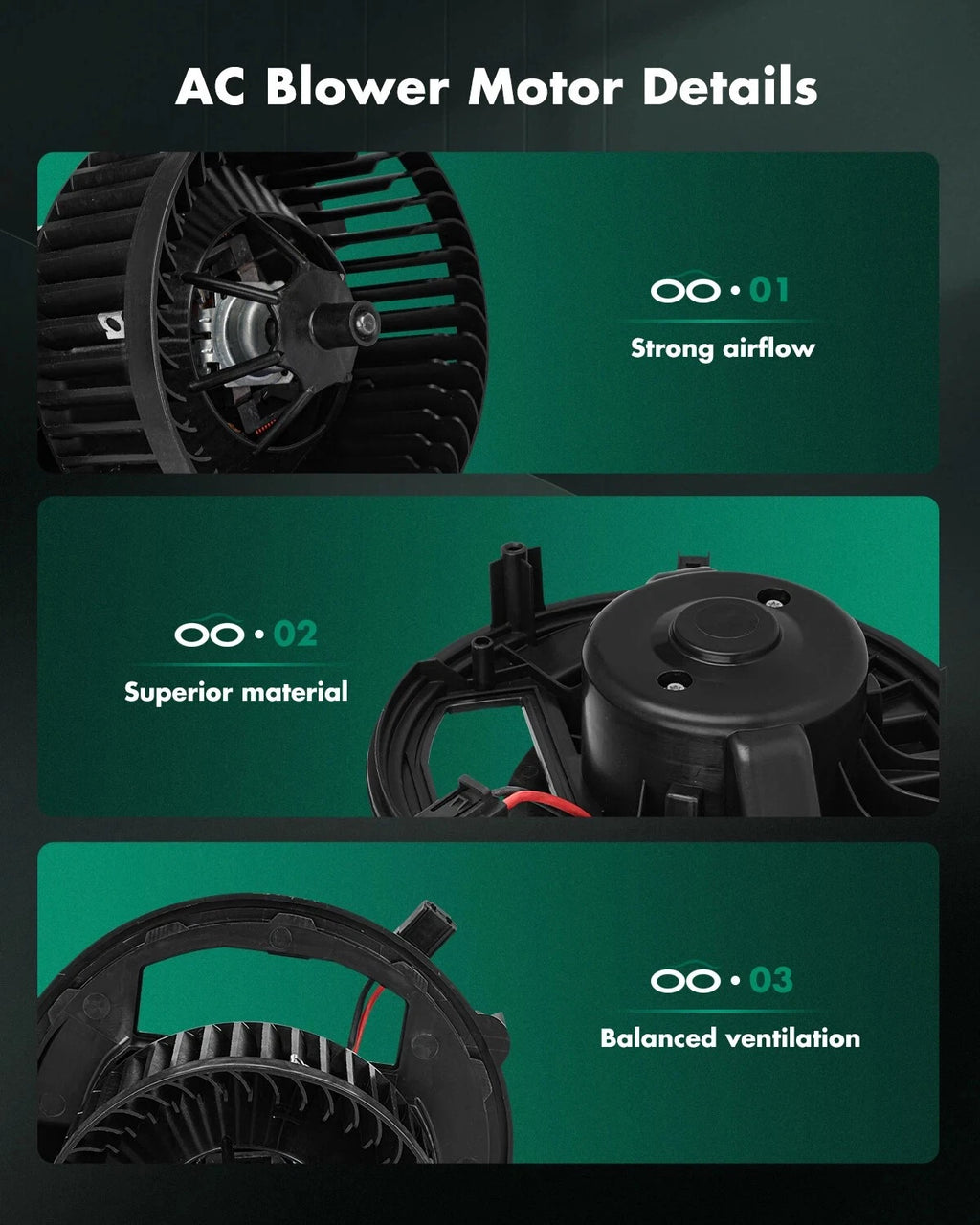 A/C Heater Blower Motor for Volkswagen Golf, Audi A3 (2015–2021)