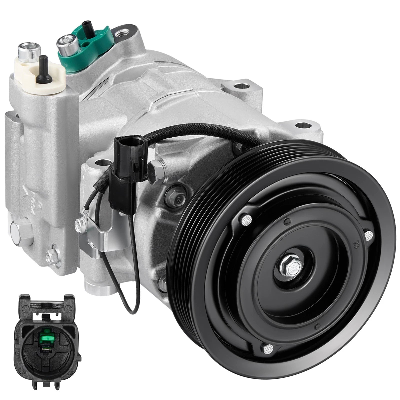 A/C Compressor with 6-Groove Pulley for Hyundai Accent Veloster (2012–2014)