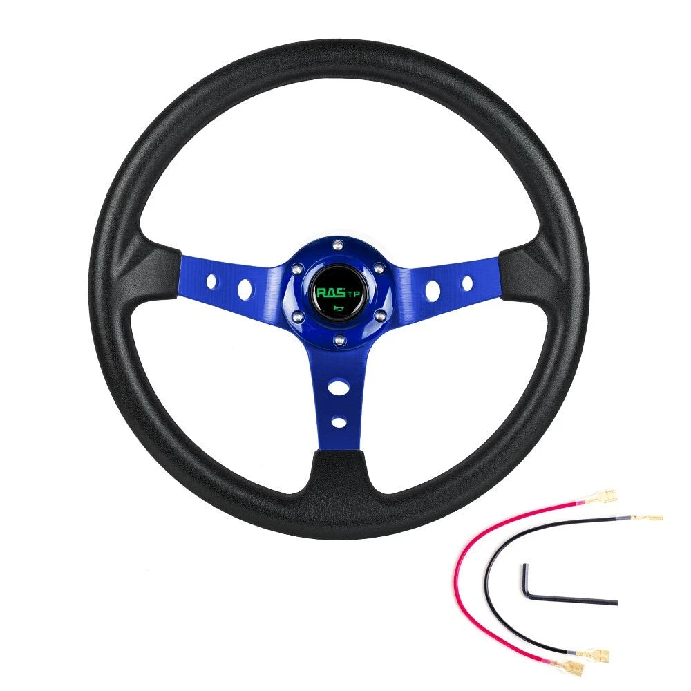 6 Bolt 14” Blue Universal Aluminum Racing Steering Wheel