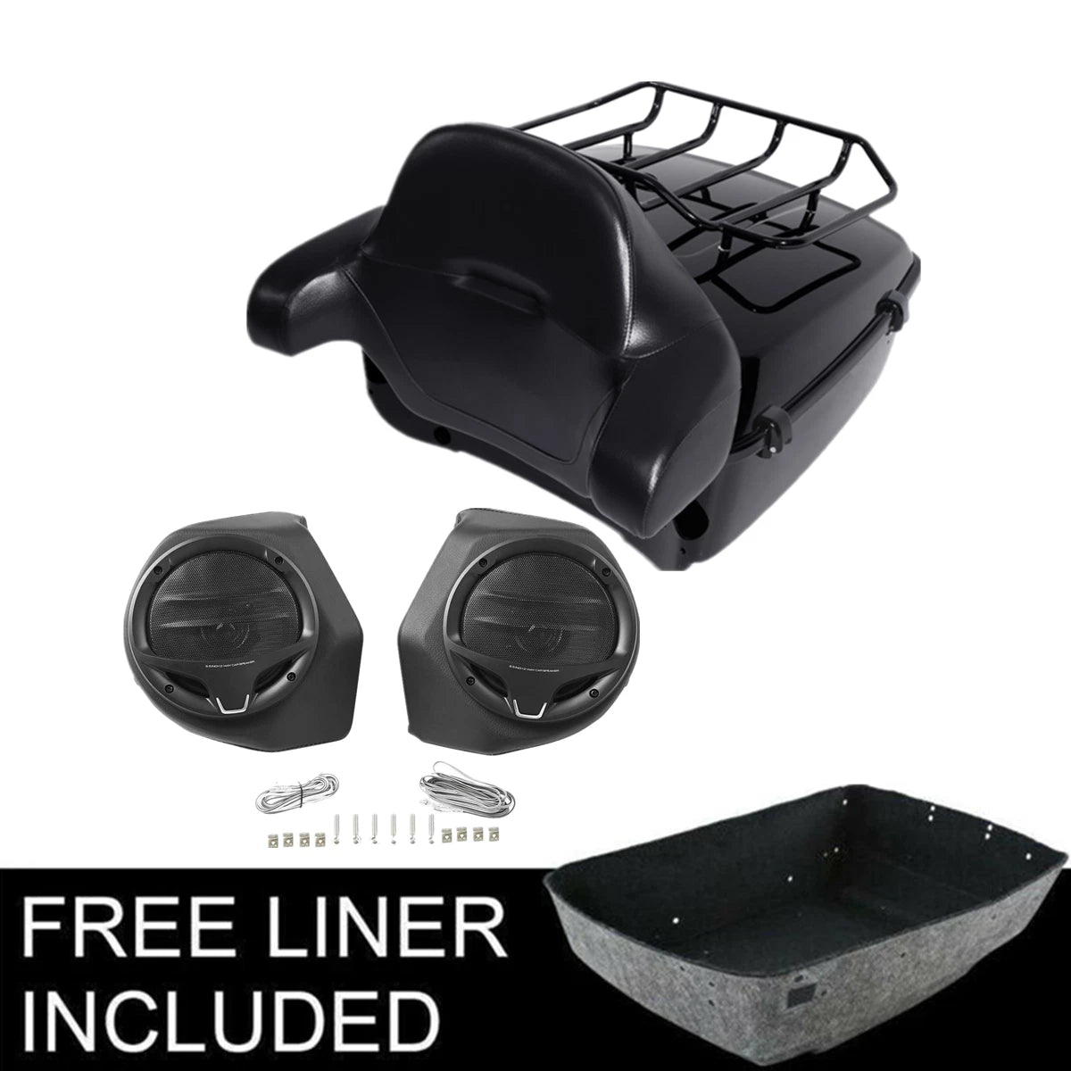 Trunk Pad Rack Speakers for Harley Touring Electra Road Glide (2014–2025)