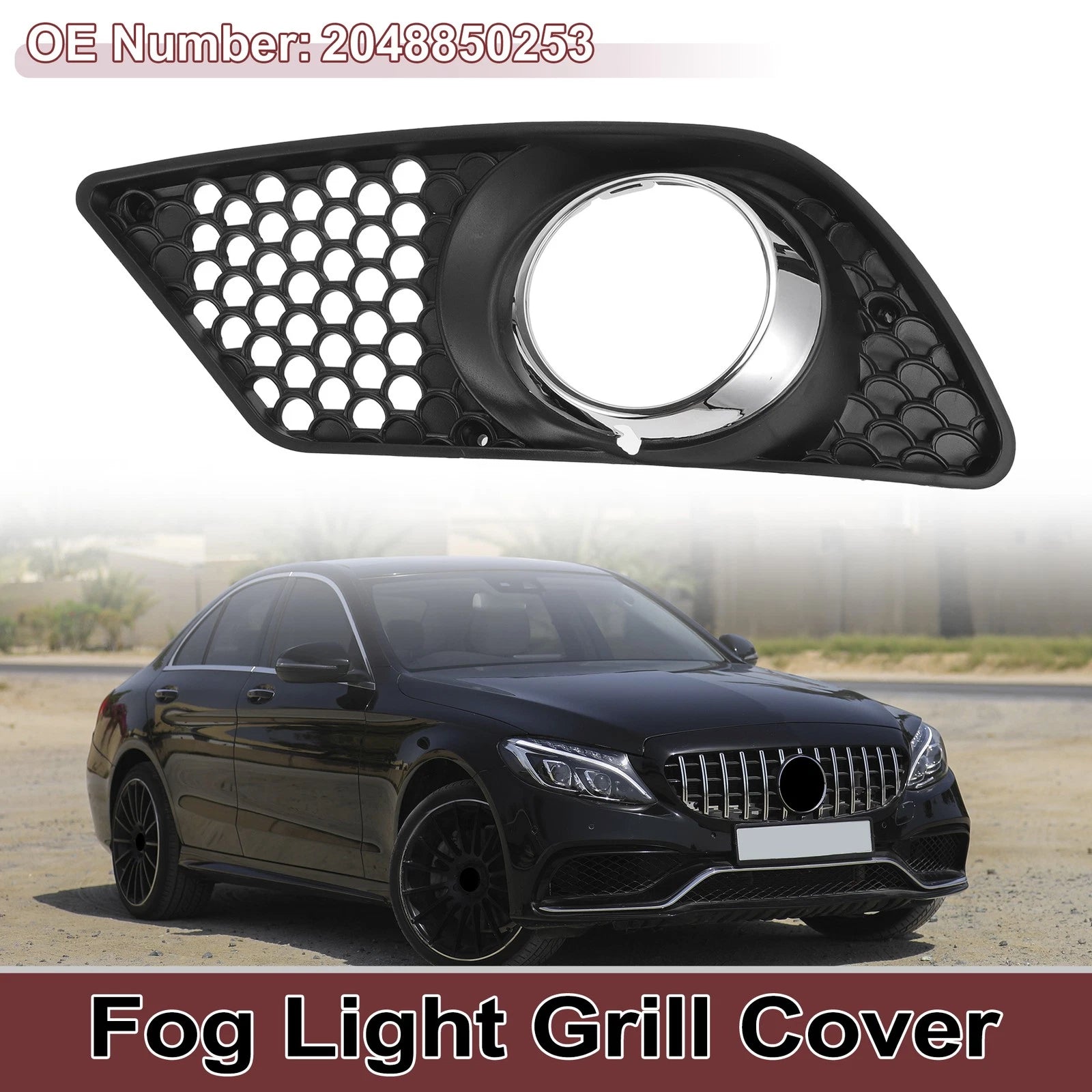 1 Pc Fog Light Grill for Mercedes-Benz C300 (2008–2012) No. 2048850253