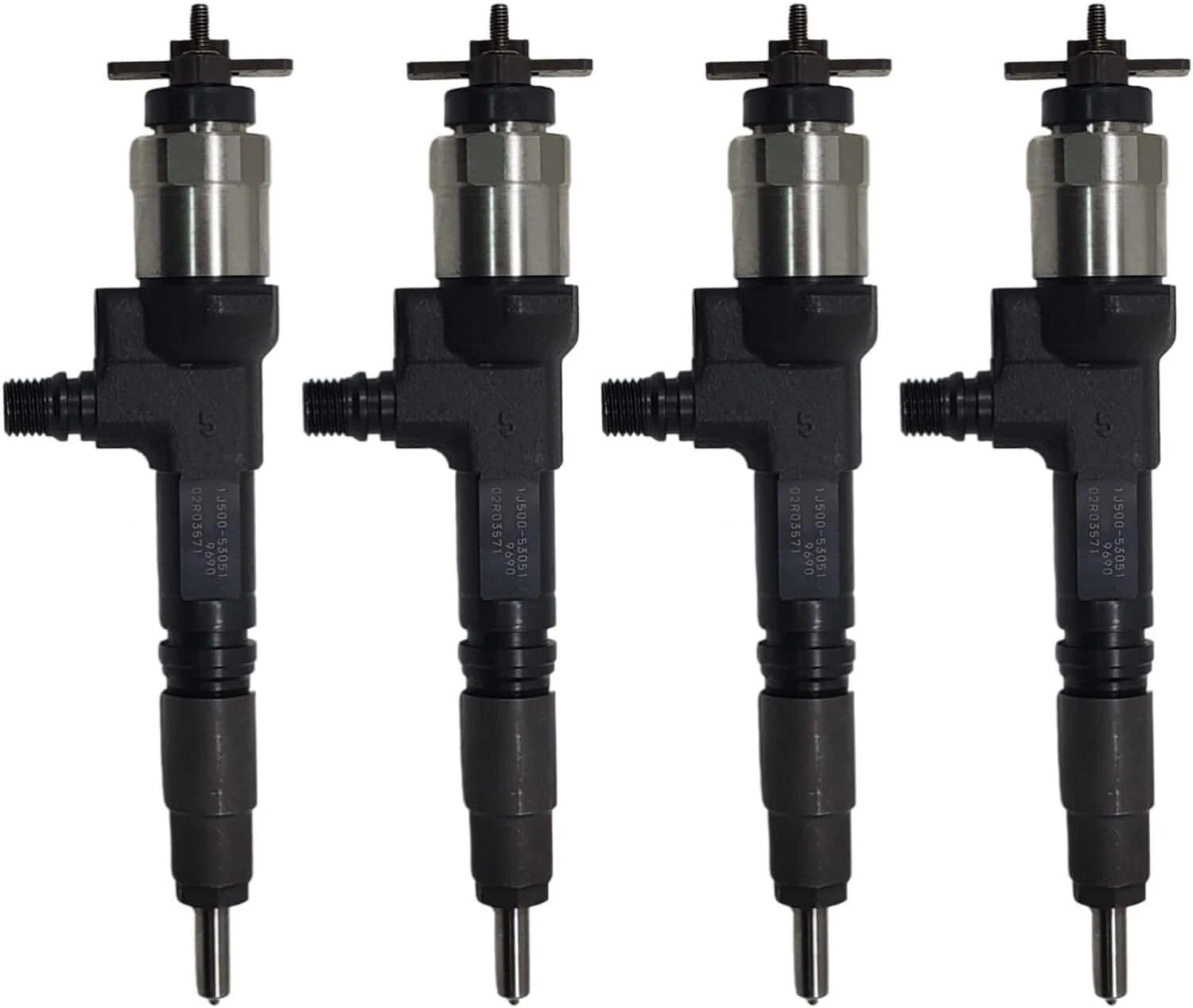 Set of 4 Common Rail Injectors 095000-9690, 1J500-53051 for Kubota V3800
