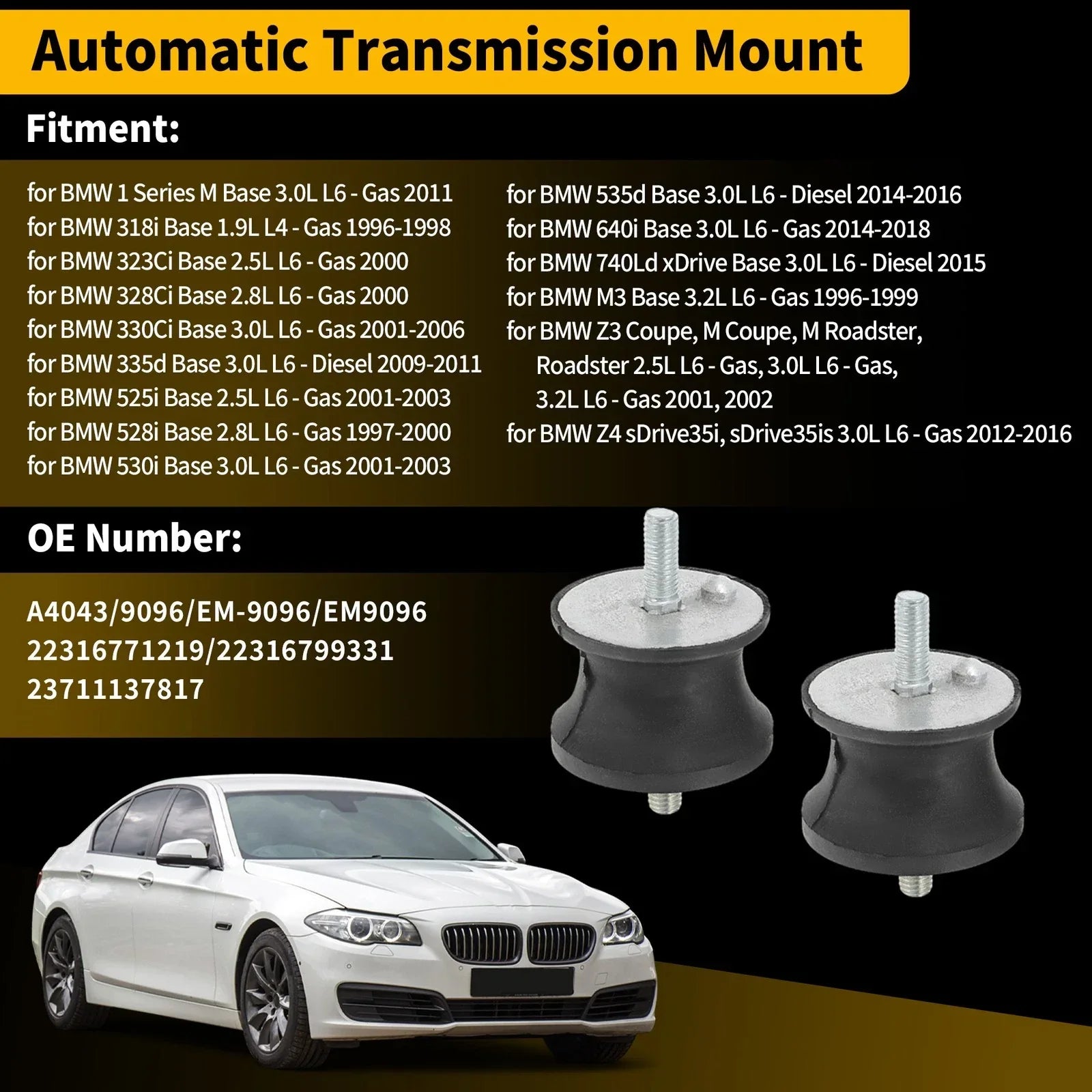 Left-Right Transmission Mount Kit for BMW 1 Series