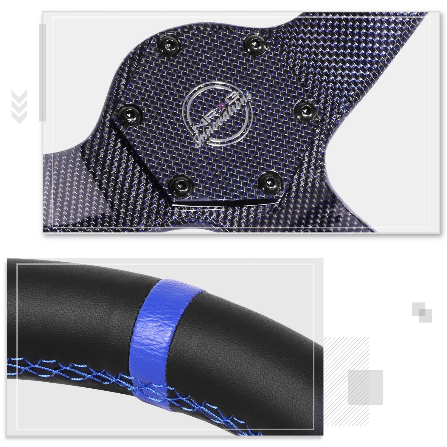 NRG RST-036CF-BL 350mm Deep Dish Carbon Fiber Steering Wheel for Universal