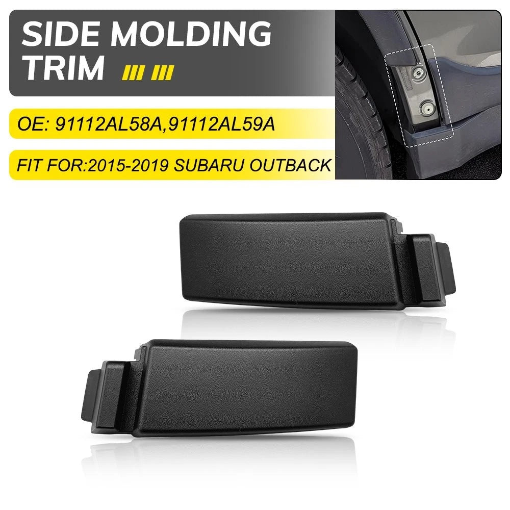 2X Black Rear Side Molding Trim for Subaru Outback (2015–2019)
