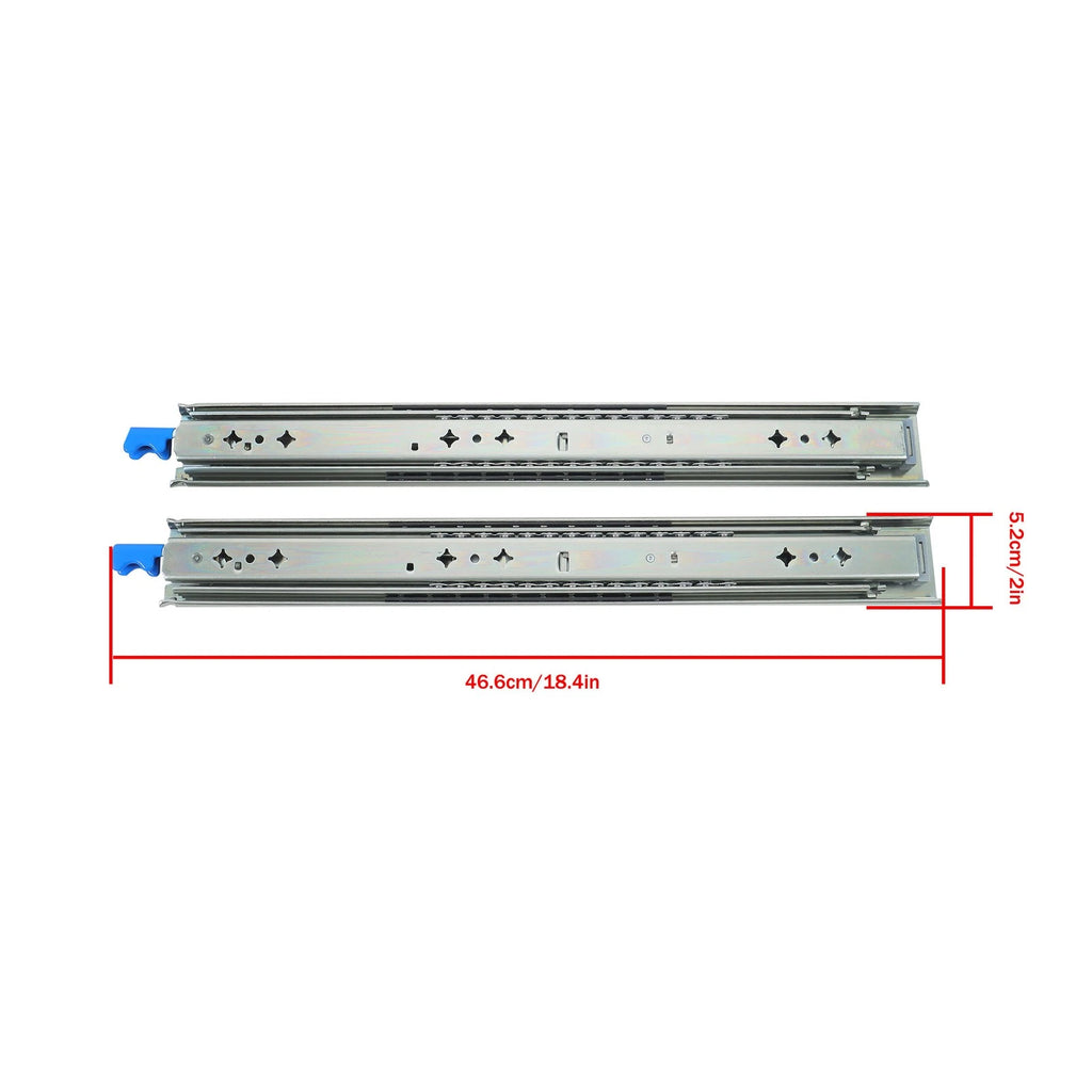 1 Pair Locking Drawer Slides for Universal Use (18 Inch, 250 lbs Capacity)