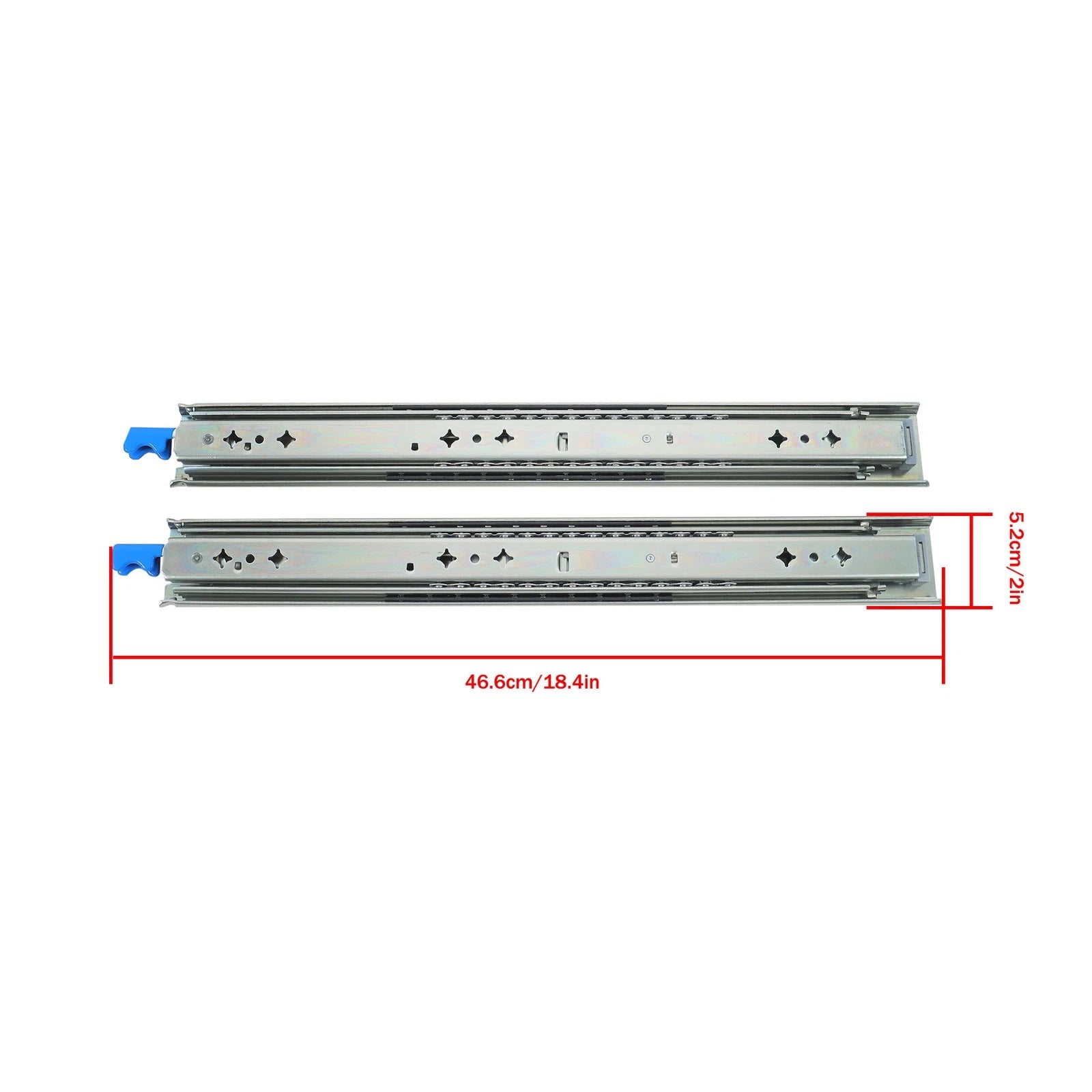 1 Pair Locking Drawer Slides for Universal Use (18 Inch, 250 lbs Capacity)