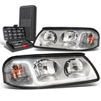 LED DRL Tube Chrome Clear Signal Headlights for Chevy Impala (2000–2005)