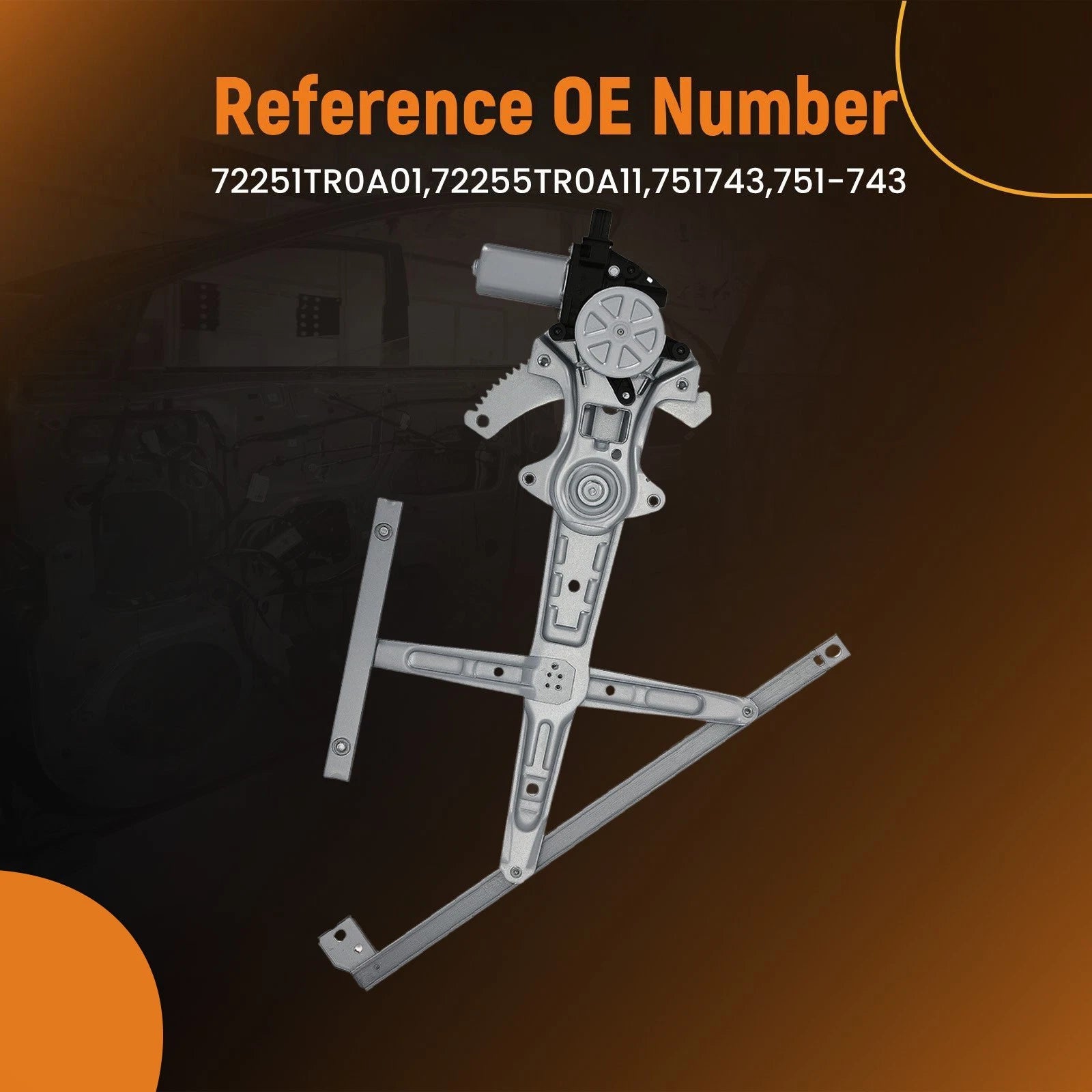 Window Lift Regulator with Motor for Honda Civic (2012-2015) Front Left