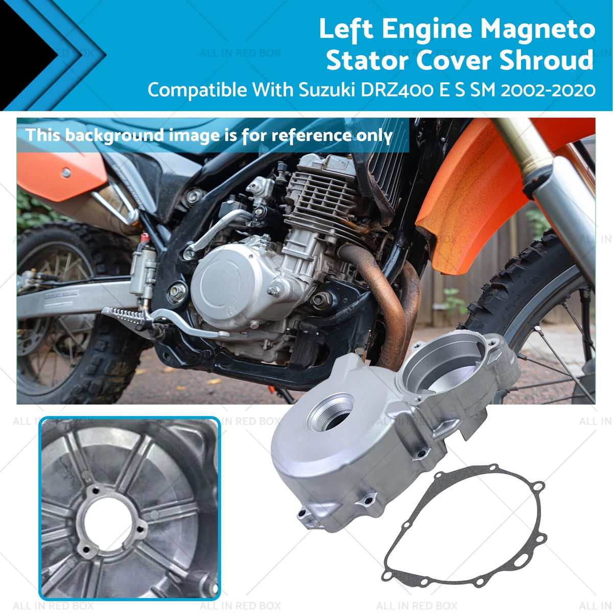 Left Engine Stator Magneto Cover for Suzuki DRZ400E DRZ400S SM (2002–2020)